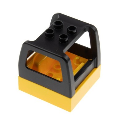 1x Lego Duplo Fahrzeug Kabine 4x4 schwarz gelb mit Sitz LKW Truck 65829 65830