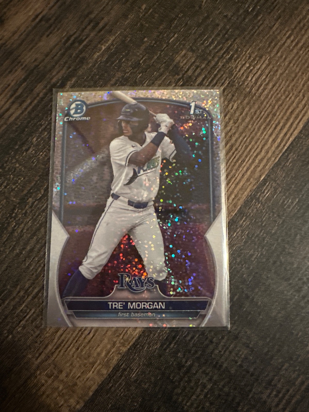 2023 Bowman Chrome Draft Tre' Morgan 1st year speckle Refractor!