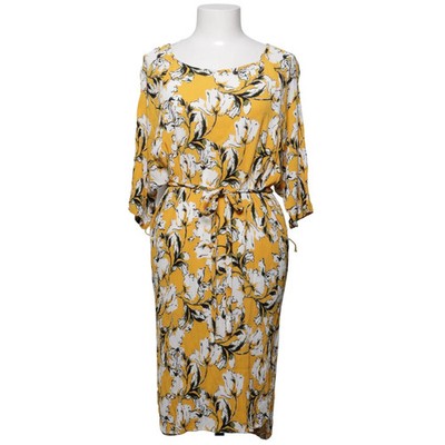 Ichi, Kleid, Größe: M, Gelb/Weiß/Schwarz, Blumen, Damen #brv