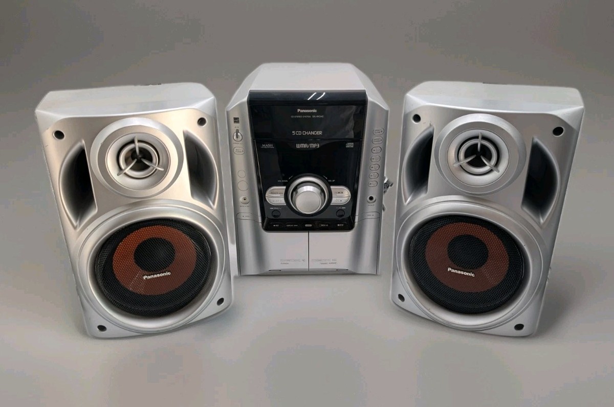 Panasonic 5 Disk CD Changer & Cassette Tape Stereo System Boombox