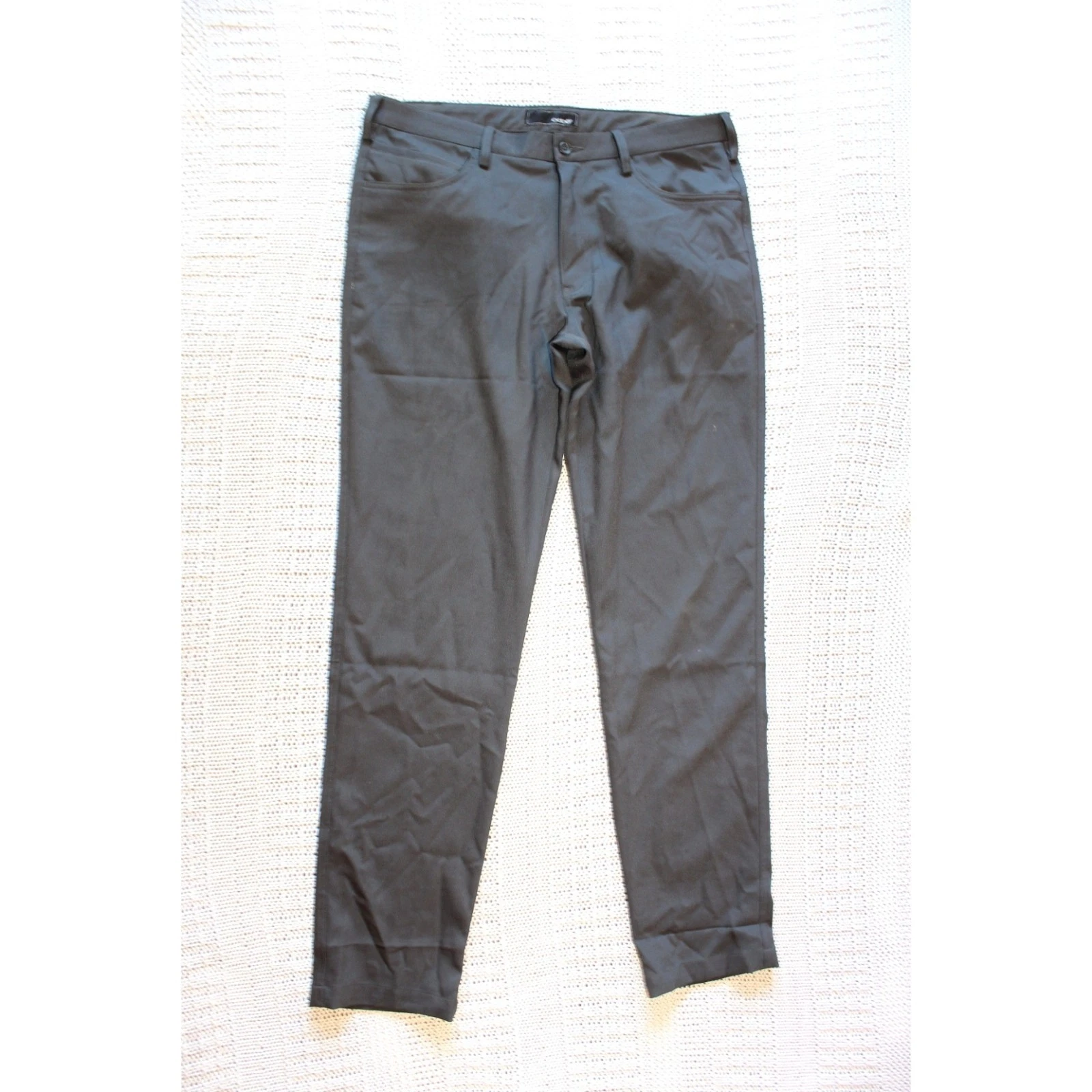 Oobe Dress Mens Pants Size W36/L34 Grey Flat Front Straight Leg Polyester Slacks