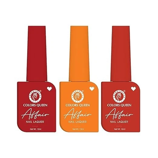 Colors Queen Affair Nail Polish Set of 3 - 21 Chilli Spice, 45 Sunset & 50 Zesty D