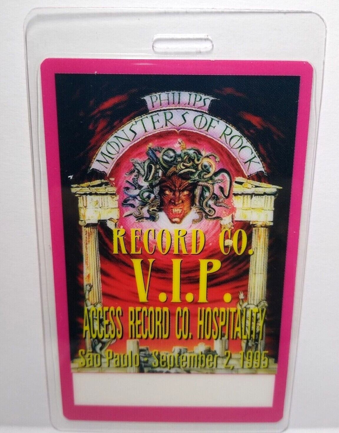 Monsters Of Rock Backstage Pass Heavy Metal VIP 1995 Ozzy Osbourne Alice Cooper