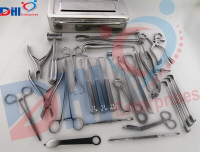 Basic Orthopedic Surgery Set of 25 Pieces Surgical instruments With Box BY DHI
