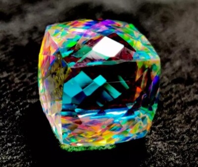 Mystic Topaz Fancy Cube Cut 200 Ct Rainbow Colour Natural EGL Certified Gemstone