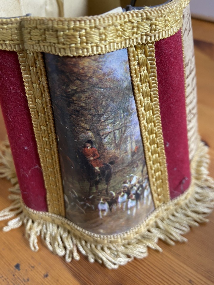 Set of 4 Vintage Wall / Table Lamp Shades Hunting Scenes eBay