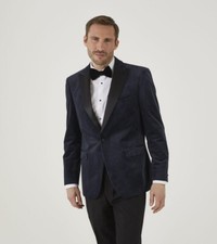 Skopes Uomo Taglie Forti Velluto Giacca Jive IN Blu Scuro e Nero Misura 52-62