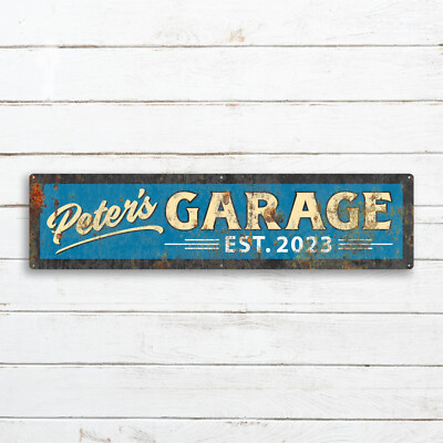 Personalisiertes Garagenschild Vintage Retro Style Schild 7 - Mechaniker Geräteschuppen Plakette