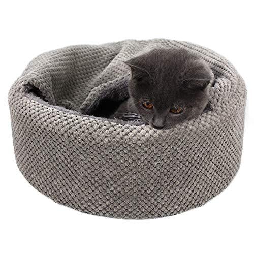 Washable Warming Cat Bed House,Round Soft Cat Beds for 12.59 x 12.59 x 5.91 in - Bild 3 von 7