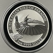 Australian Bird of Paradise Rare Proof Coin 1 Troy Oz .9999 Fine Silver Round