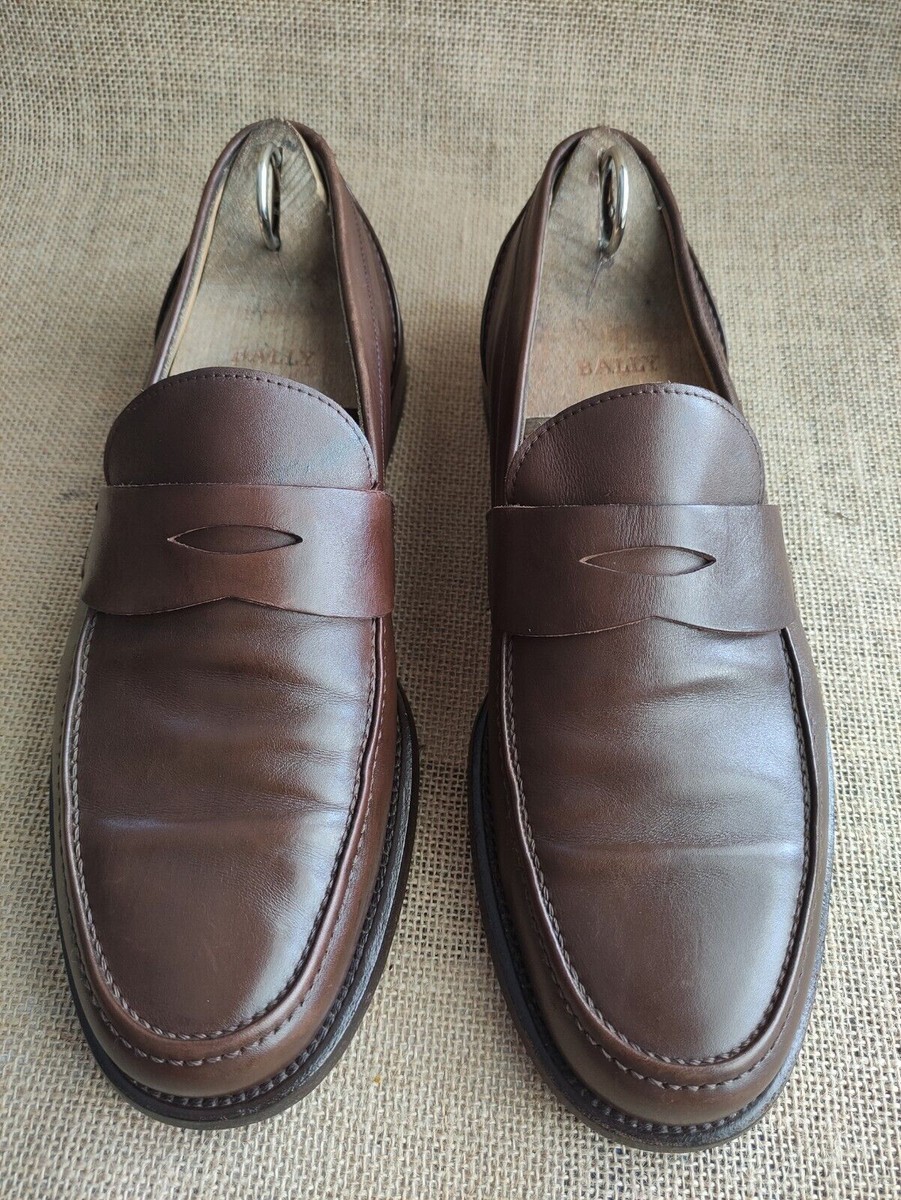 SALVATORE FERRAGAMO Mens Brown Leather Penny Loafers US 8 EE  display picture 2