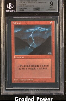Revised Lightning Bolt BGS 9 (5567) ITALIAN FOREIGN BLACK BORDER