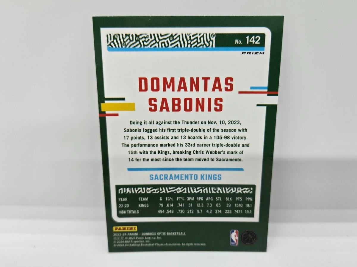 2023-24 Panini Donruss Optic #142 Domantas Sabonis Silver Holo