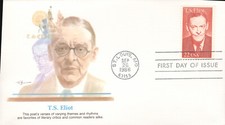 1986 FDC - Postage Stamp honoring Poet - T S Eliot - Fleetwood