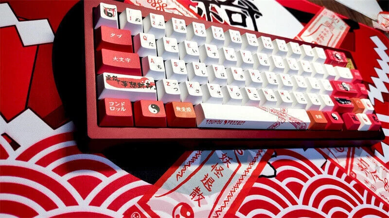 129KEYS Touhou project Hakurei Reimu Mechanical keyboard keycaps For Cherry MX - Image 3 of 4