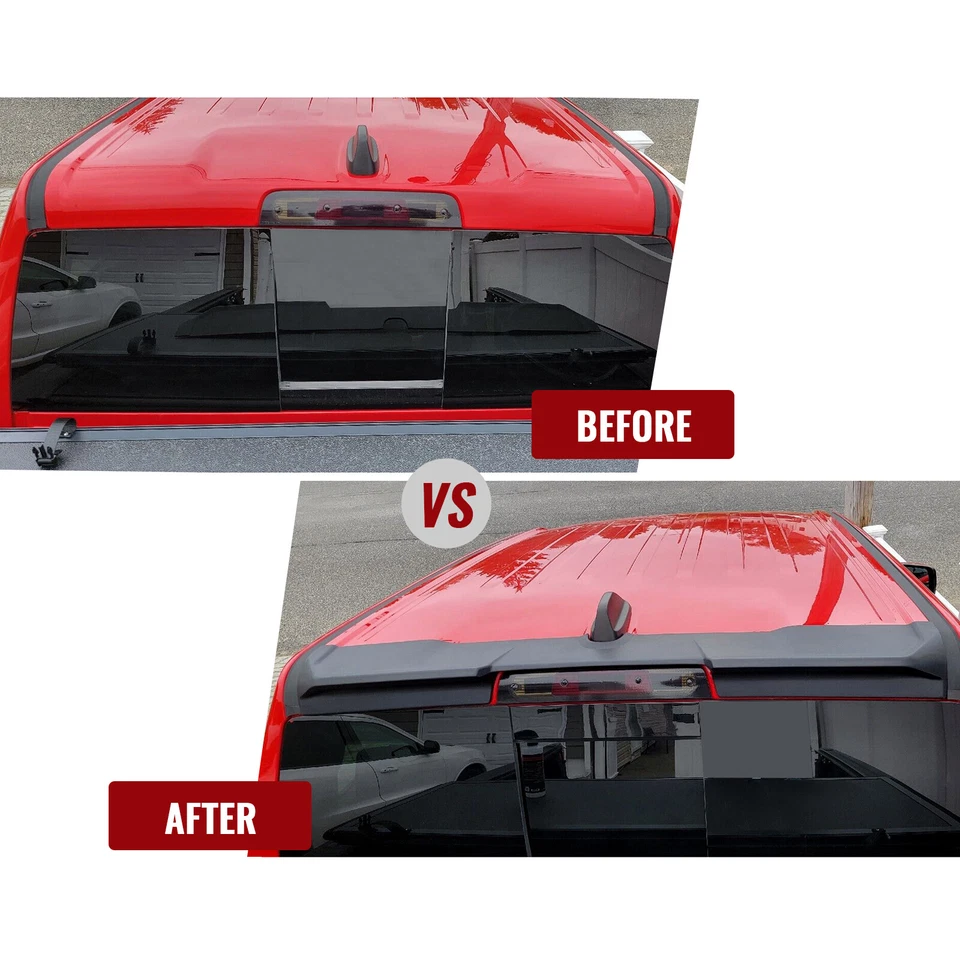 For 19-23 24 Dodge Ram 1500 Crew Cab Matte Black Roof Rear Cab Spoiler Wing 1PC Foto 4 de 4