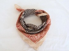 Hand Block Print Bandana Natural Organic Print Bandana Paisley Design Scarf