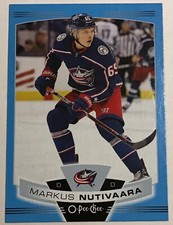 2019-20 MARKUS NUTIVAARA O-PEE-CHEE OPC BLUE PARALLEL SP #375 BLUE JACKETS