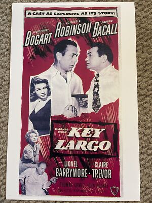 Key Largo Humphrey Bogart Edward Robinson Lauren Bacall Poster 11 x 17 ...