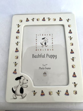 Jellycat Bashful Puppy Ceramic Photo Frame 5" x 7" NEW K600