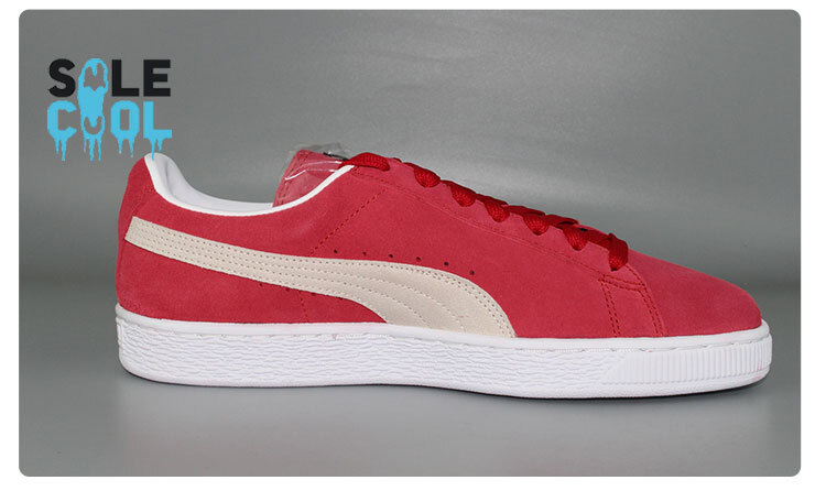 Puma Suede Classic Trainers Mens Red White Sneakers 352634-05