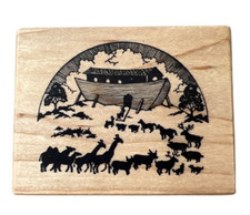 PSX Noah's Ark Annimals Zoo Two by 2 Wooden Rubber Stamp