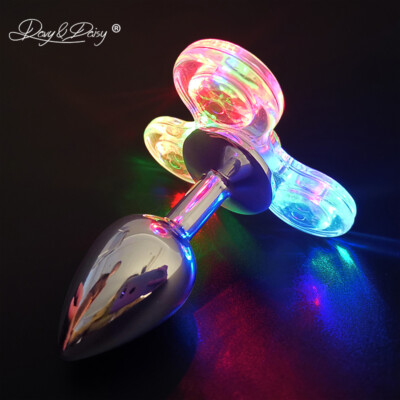 spinner anal plug LED Fidget Spinner Analplug Buttplug Stainless Steel Jewel Furry Foxtail  Cosplay