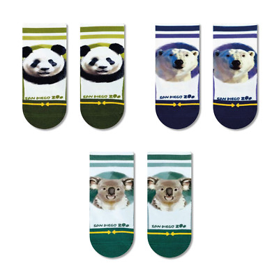 Merge4 San Diego Zoo 3er Pack Baby Kleinkind Tier Bär Socken Panda Polarkoala
