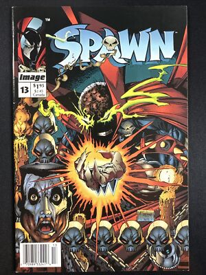 Spawn #13 NEWSSTAND UPC Image Comics 1st Print McFarlane Art 1992 Series VG