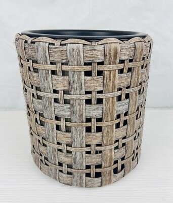 Broyhill Planter Flower Pot Wastebasket Umbrella Stand 9.5 Plastic Wicker Weave