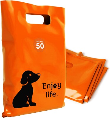 OPTIPAK 16x18 Plastic Bags   50 Pack with Die-Cut Handles for Retail & Party