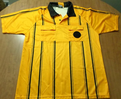 KWIKGOAL stripes Official Referee yellow XL polo shirt sports supervision 