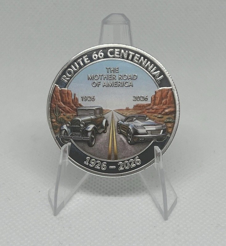 Route 66 Centennial Collectable Challenge Coin Mother Road Of America 1926-2026