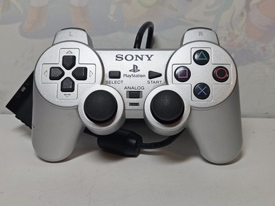 OEM Sony Playstation 2 PS2 Silver Dualshock 2 Controller SCPH-10010 - Tested