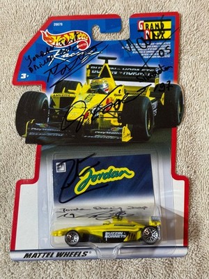 SIGNED Hot Wheels Jordan ''Buzzin Hornets'' F1 Race Car Grand Prix Formula One