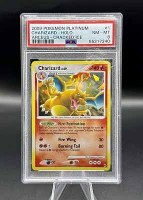 PSA 8 Charizard Cracked Ice Holo 001/099 Pokemon Platinum Arceus