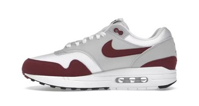 Nike Air Max 1 White Red Gray Men's Cushioned Athletic Sneakers Low Top