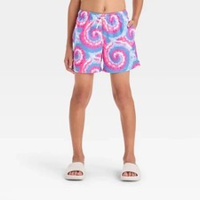 NWT 10/12 Boys' Tie-Dye Printed Swim Trunks