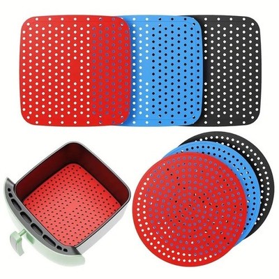 3 Stück Wiederverwendbare Silikonpads für Air Fryer Nicht Perforiert Spülmasc