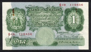 GB KGV MAHON B212 £1 ONE POUND 1928 BANKNOTE SPACEFILLER