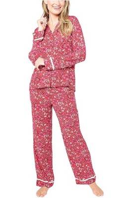 Sunday Brunch Women's Chally Notch Collar Pajama Set Floral Vines