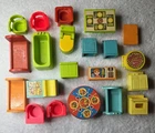 Fisher-Price Vintage Little People Furniture Lot Assorted Pieces