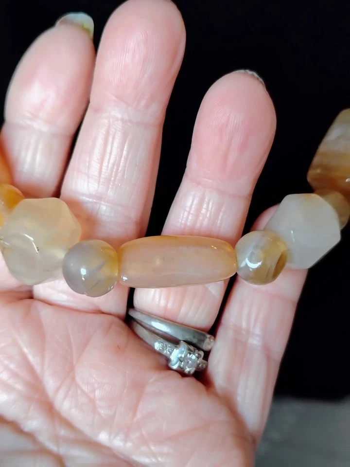 Collar de cuentas de piedras preciosas multicolores de colección ágata aventurina cuarzo 26" cierre de tornillo Foto 2 de 4