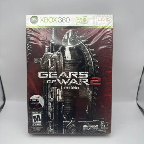 Gears of War 2 Limited Edition XBOX 360 UNREDEEMED Near Mint Steelbook CIB