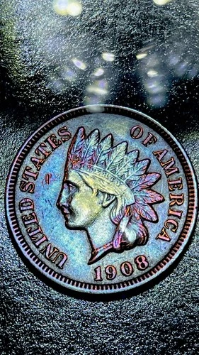 About Uncirculated 1908-S Indian Head Cent, beautiful , Key-Date nice color