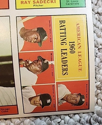 1961 Topps 9 Karten Uncut Sheet Clemente MAYS Minoso ++ Panel sehr selten - Bild 3 von 5