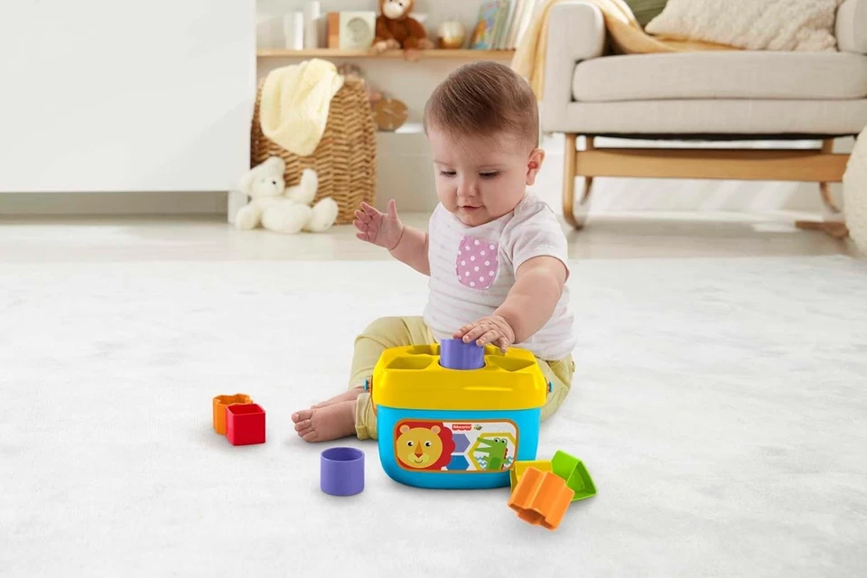 Fisher-Price Stacking Toy Baby's First Blocks Set of 10 Shapes for Sorting Play - Image 3 of 4
