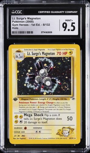 Lt. Surge's Magneton (1st Edition) graded CGC 9.5 for sale on eBay