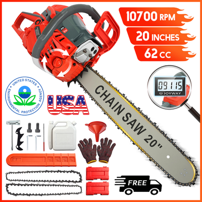 #ad #ad 62cc Gas Powered Chainsaw with 20#x27;#x27; Guide Bar Saw Chain 2 Stroke Engine Cut Wood $100.59
