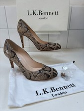 LK BENNETT Shilo COURT SHOES 5 38.5 stiletto high heels snake leather natural
